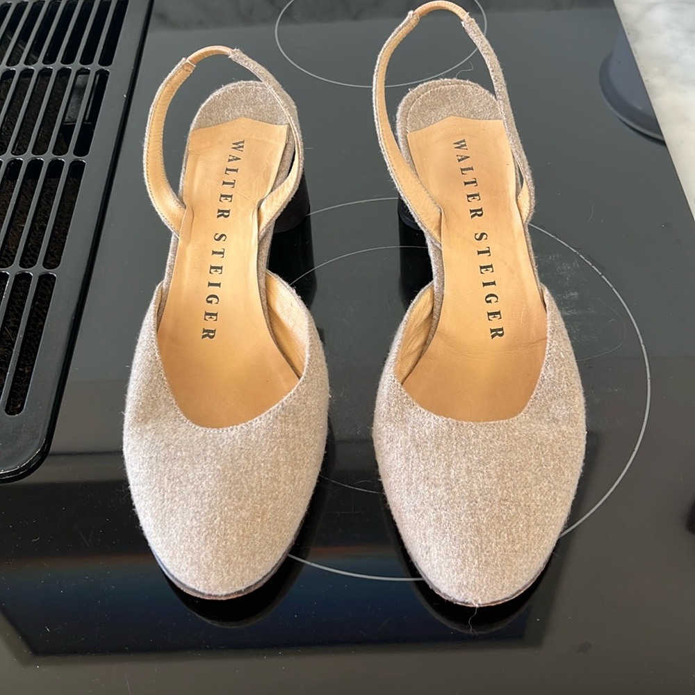 Walter Steiger Beige Slingback Heels